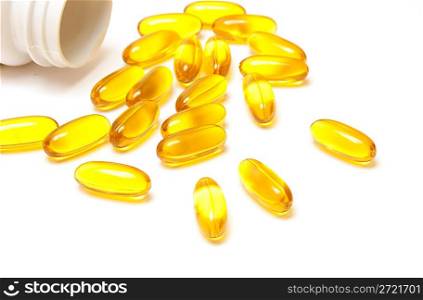 Yellow vitamin pills