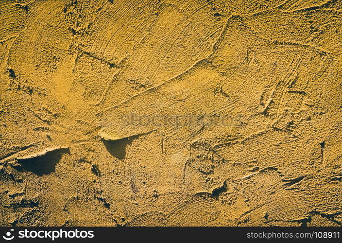 Yellow wall cement vintage used as background