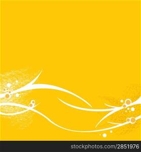 Yellow wallpaper background with white elements.