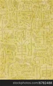 Yellow wallpaper with Chinese characters