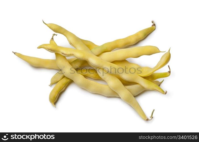 Yellow Waxbeans on white background