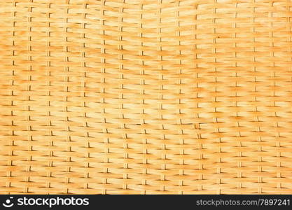 Yellow wooden background. Wicker wooden texture.