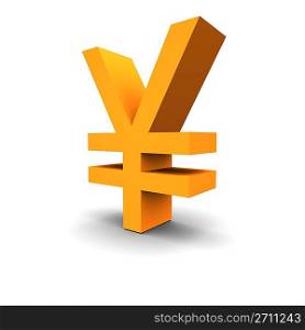 Yen symbol 3d rendered image