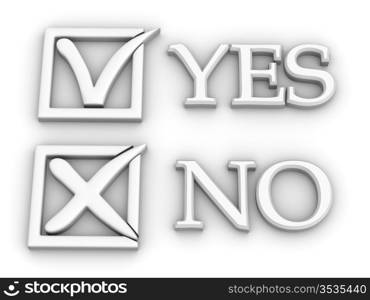 Yes or No. Questionnaire. 3d