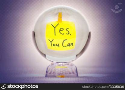 Yes you can, words show in magic crystal ball