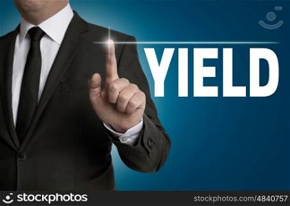 yield written by businessman background concept. yield written by businessman background concept.