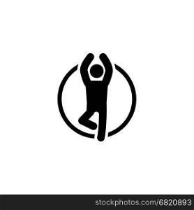 Yoga Fitness Icon. Flat Design.. Yoga Fitness Icon. Flat Design. Isolated Illustration.