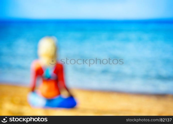 Yoga girl blur background abstraction