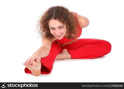 yoga girl stretching