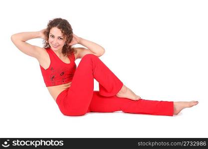 yoga red woman