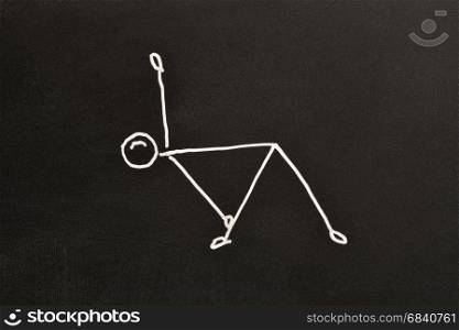 yoga Trikonasana - Triangle Poses on blackboard
