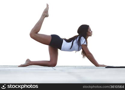 Yoga woman isolated on white