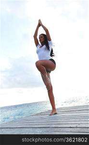 Yoga woman outdoors