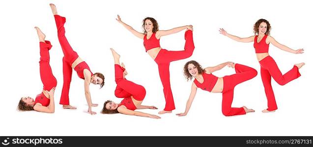 yoga woman training, legs up