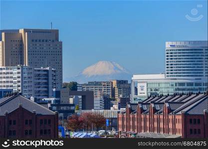 Yokohama, Japan - November 23, 2013: Landscape of Yokohama City which is the capital of Kanagawa Prefecture and is the second largest city in Japan.