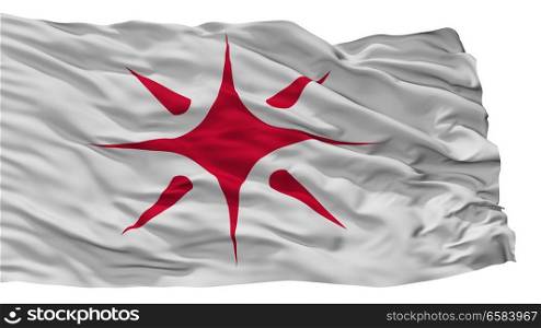Yonago City Flag, Country Japan, Tottori Prefecture, Isolated On White Background. Yonago City Flag, Japan, Tottori Prefecture, Isolated On White Background