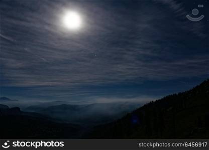 Yosemite National Park at night