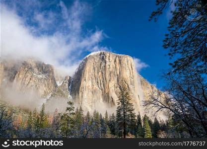 Yosemite National Park in winter California USA