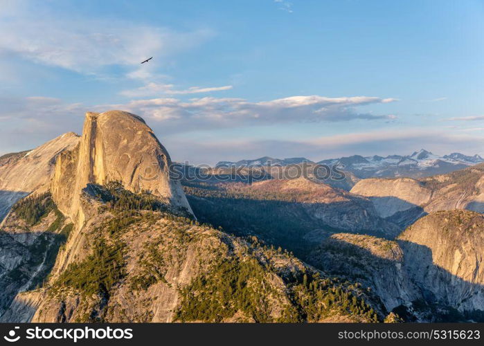 Yosemite National Park Valley summer landscape from Glacier Point. California, USA.