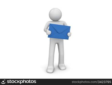 You have new mail (3d isolated characters series)