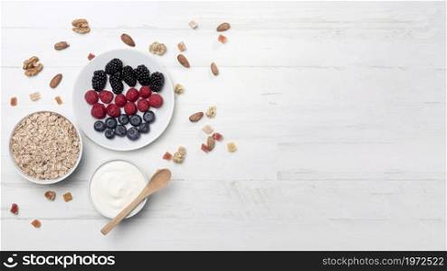 yougurt with fruits copy space. High resolution photo. yougurt with fruits copy space. High quality photo
