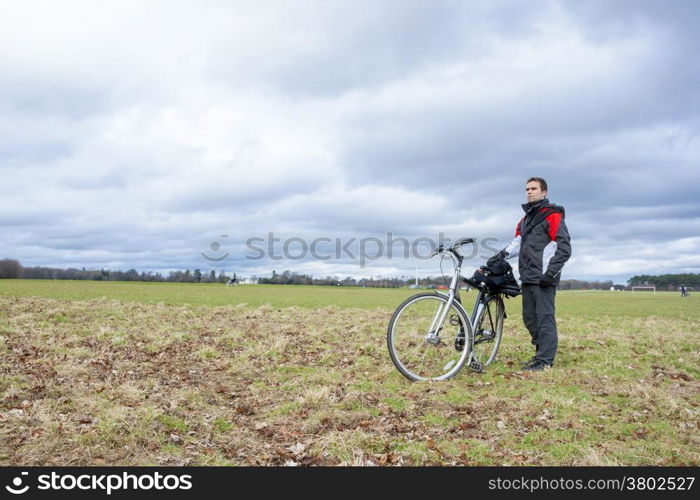 Young adult biker starting a new lifestyle