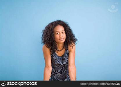 Young African American Woman Leaning Forward