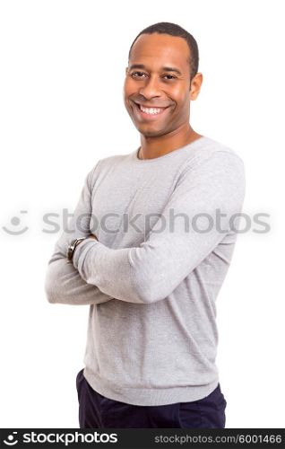 Young and beautiful african man posing isolated
