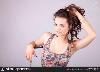 Young and beautiful brunette portrait - isolated