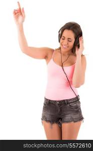 Young and beautiful woman listening to music