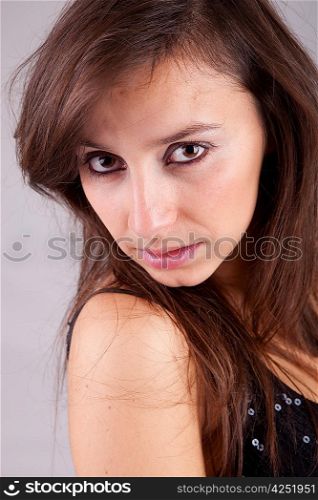 Young and beautiful woman portrait - isolated