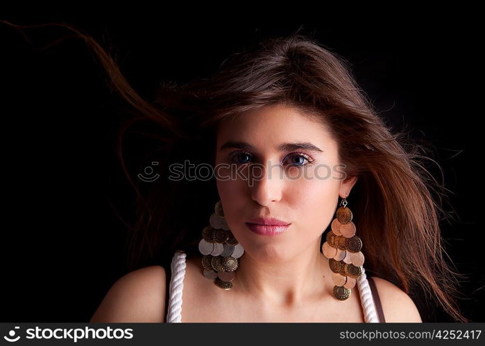 Young and beautiful woman portrait - isolated