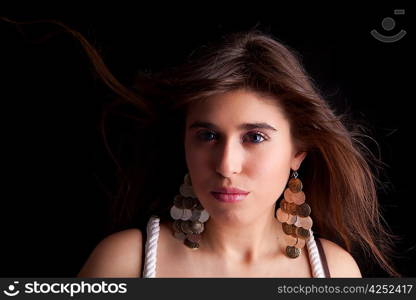 Young and beautiful woman portrait - isolated