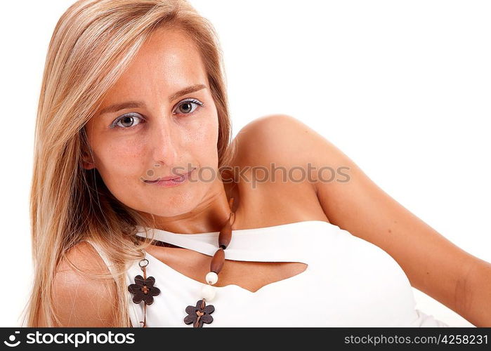 Young and beautiful woman portrait - isolated