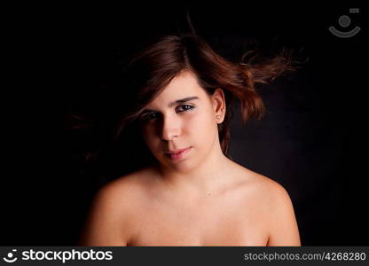 Young and beautiful woman portrait - isolated