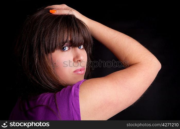 Young and beautiful woman portrait - isolated