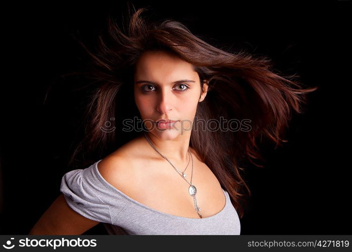 Young and beautiful woman portrait - isolated