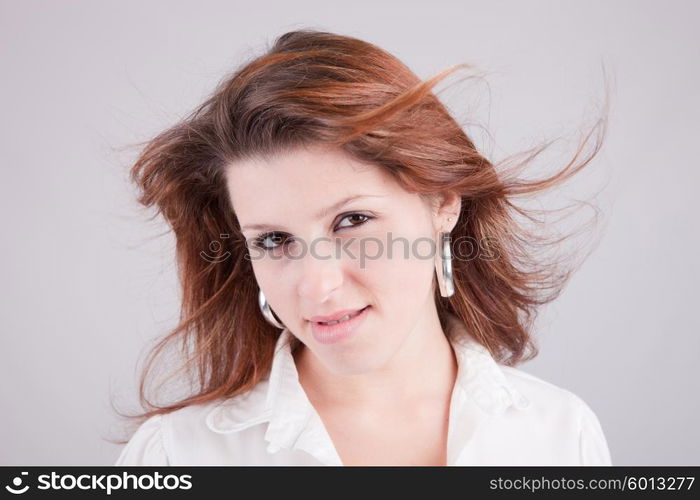 Young and beautiful woman portrait - isolated