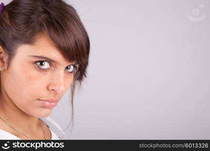 Young and beautiful woman portrait - isolated