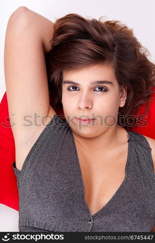 Young and beautiful woman portrait - isolated