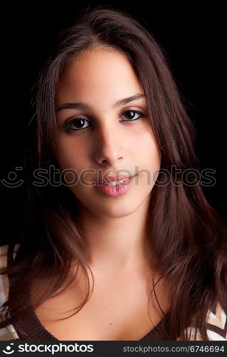 Young and beautiful woman portrait - isolated