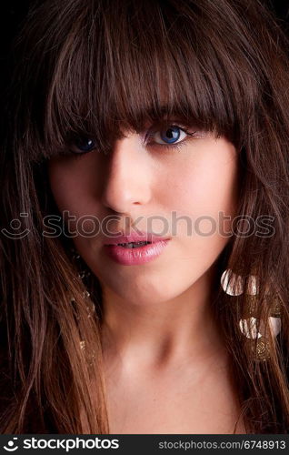 Young and beautiful woman portrait - isolated