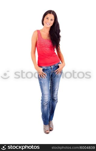 Young and beautiful woman posing full body
