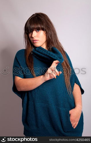 Young and beautiful woman posing - isolated