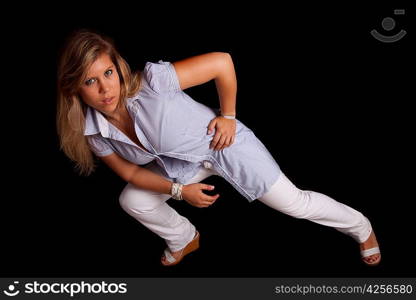 Young and beautiful woman posing - isolated