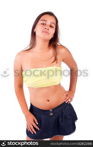 Young and beautiful woman posing - isolated