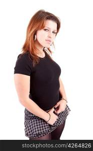 Young and beautiful woman posing - isolated