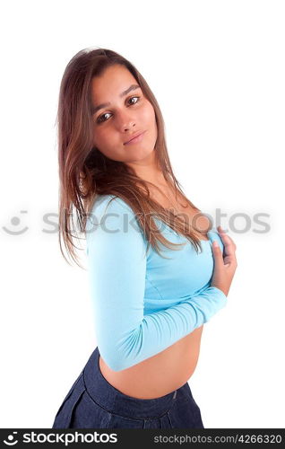 Young and beautiful woman posing - isolated