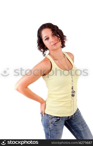 Young and beautiful woman posing - isolated