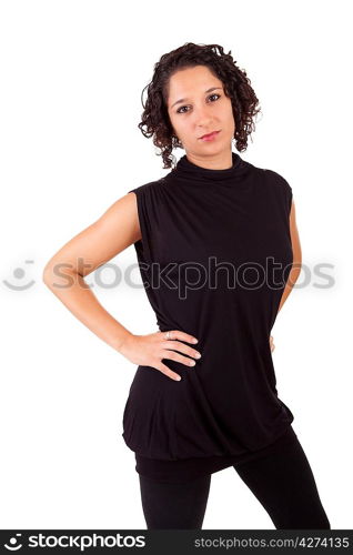 Young and beautiful woman posing - isolated